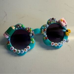 Turquoise Beaded 'Smarty Pants' Novelty Sunglasses